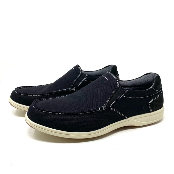 Florsheim Lakeside Canvas Moc Toe Slip-On Shoes Men’s 11 W Wide Black